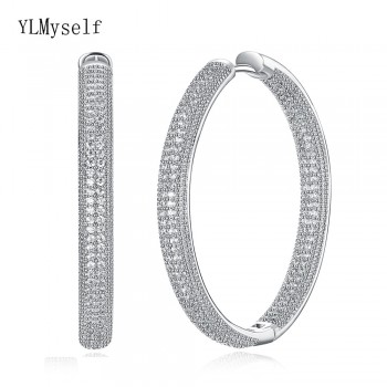 Top quality 4cm diameter large hoop earrings white jewelry classic jewellery fast shipping women big circle earring