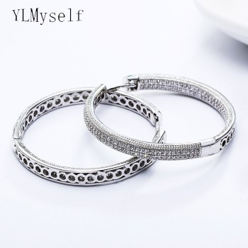 Top quality 4cm diameter large hoop earrings white jewelry classic jewellery fast shipping women big circle earring