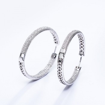 Top quality 4cm diameter large hoop earrings white jewelry classic jewellery fast shipping women big circle earring