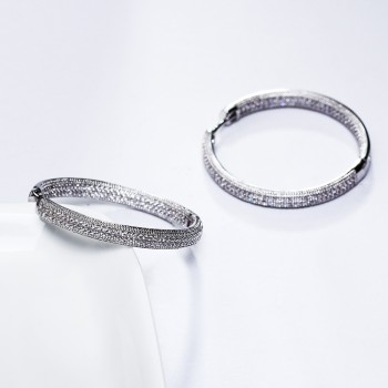 Top quality 4cm diameter large hoop earrings white jewelry classic jewellery fast shipping women big circle earring