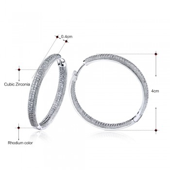 Top quality 4cm diameter large hoop earrings white jewelry classic jewellery fast shipping women big circle earring