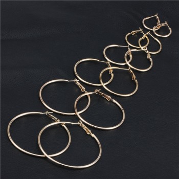 SOHOT Fashion Big Small Nickel Free Hoop Earrings 8 Sizes Party Jewelry Accessories for Women OL Mother Day Gift Wholesale Price