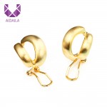 Women Clip Earrings Geometric Copper Metal Gold Silver Color High Quality New Fashion Design Gift for Office Ladies Korean Style
