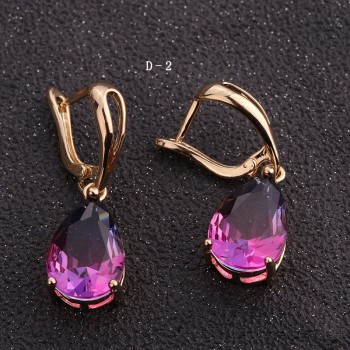 Sellsets Trendy Color Tourmaline Rainbow Water Drop amp; Square Cubic Zirconia Clip Earrings For Women Wedding Party Jewelry Bijou