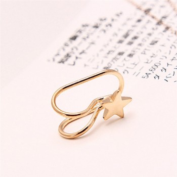 Ear Cuff Zircon Pentagram Clip Earring 2018 Clip Earring No Hole C or U design earcuff clip earrings without piercing jewelry Z4
