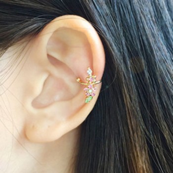 2018 Sale Time-limited Plant Girls Earcuff Nice Single Crystal Flower Ear Cuff Earring Wrap Clip Earrings Free Shipping 1