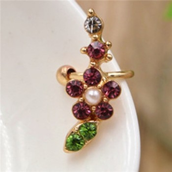 2018 Sale Time-limited Plant Girls Earcuff Nice Single Crystal Flower Ear Cuff Earring Wrap Clip Earrings Free Shipping 1