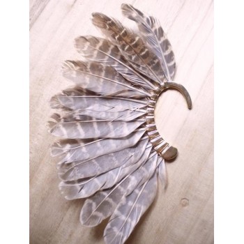 Africa Wholesale or Retail- New Unique 1Pc(Left)Unisex Big Feather Ear Cuff Non Piercing Gold Clip On Earrings For Women/Men