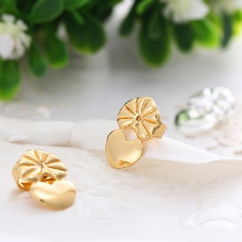 1 Pair Earring Backs Support Post Ear Stud Lifts Lifters Hypoallergenic Heart Shape @M23