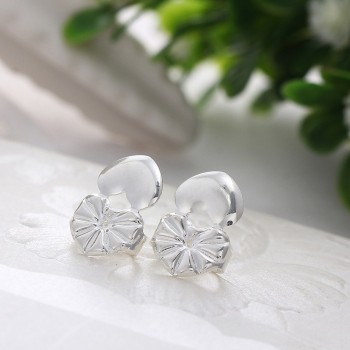 1 Pair Earring Backs Support Post Ear Stud Lifts Lifters Hypoallergenic Heart Shape @M23