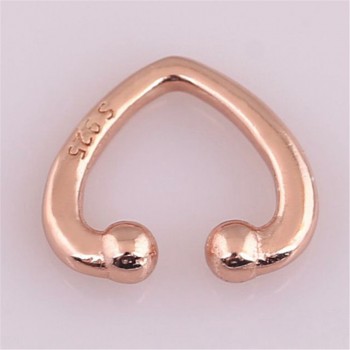 925 Sterling Silver Pandora Clip Earrings For Women Rose Gold Open Heart Ear Cuff Office Lady Fine Europe Jewelry Birthday Gift