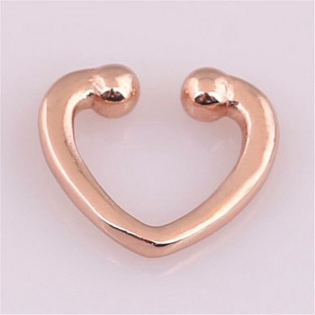 925 Sterling Silver Pandora Clip Earrings For Women Rose Gold Open Heart Ear Cuff Office Lady Fine Europe Jewelry Birthday Gift