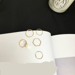 Set Punk Wholesale Sales 2018 Fashion New Ring Personality Simple Wave Irregular Tail Ring 5 Piece Suit Ladies Ring Simple