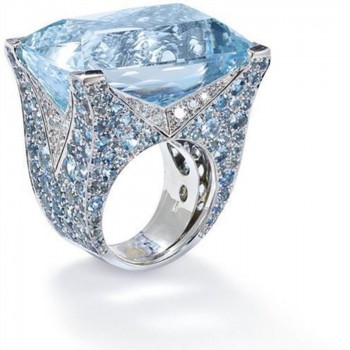 CC Luxury Rings For Women Blue Cubic Zirconia Big Ring Bridal Wedding Engagement Ring Fashion Jewelry Drop Shipping CC2220
