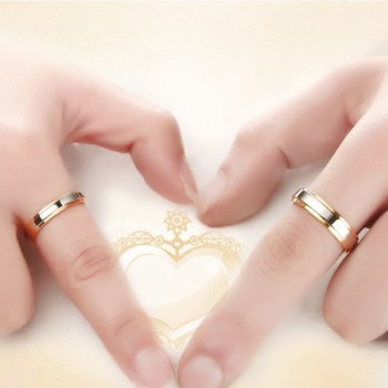 Stainless steel Wedding Ring Silver Gold Color Simple Design Couple Alliance Ring 4mm 6mm Width Band Ring for Women and Men