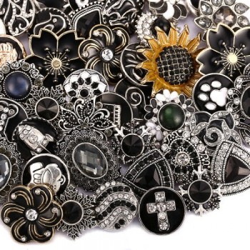 10pcs/lot Wholsale 18mm Snap Jewelry Mixed Styles Snap Buttons Fit Snap Bracelet Bangles Necklaces