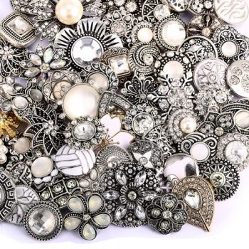 10pcs/lot Wholsale 18mm Snap Jewelry Mixed Styles Snap Buttons Fit Snap Bracelet Bangles Necklaces