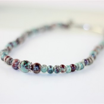Flower Ceramic Beads Double Bracelets Natural Stone Charm Handmade Accessories Bronze Porcelain Statement Bangles Fashion Gift