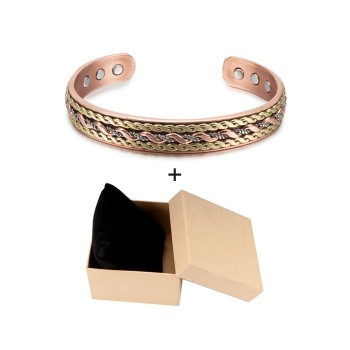 Vinterly Energy Magnetic Bracelet Copper Twisted Wide Bracelet for Women Adjustable Open Cuff Copper Bracelets amp; Bangles Men