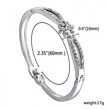 RINHOO Love Heart Stainless Steel Bracelets For Women Bangle Crystal Rhinestone Infinity Jewelry Wedding Bride Mother Bracelet