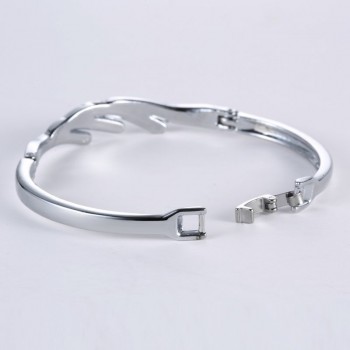 RINHOO Love Heart Stainless Steel Bracelets For Women Bangle Crystal Rhinestone Infinity Jewelry Wedding Bride Mother Bracelet