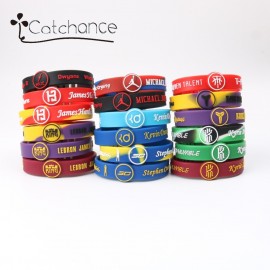 1PC Signature Sports Silicone Bracelets Jordan James Kobe Curry Irving Adjustable Bangles for Basketball Fans Adults Kids Gifts