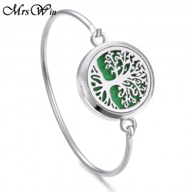 Tree of Life Locket Bracelet Bangle Christmas Stainless Steel Essential Oil Diffuser Perfume Aromatherapy Aromatherapy Bracelet