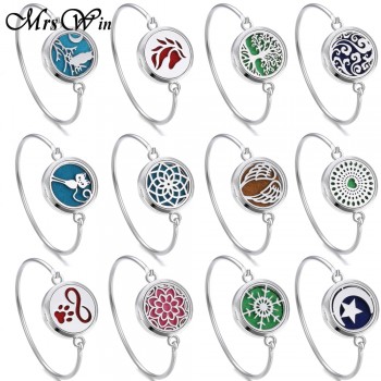 Tree of Life Locket Bracelet Bangle Christmas Stainless Steel Essential Oil Diffuser Perfume Aromatherapy Aromatherapy Bracelet