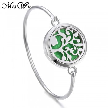 Tree of Life Locket Bracelet Bangle Christmas Stainless Steel Essential Oil Diffuser Perfume Aromatherapy Aromatherapy Bracelet