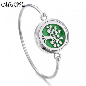 Tree of Life Locket Bracelet Bangle Christmas Stainless Steel Essential Oil Diffuser Perfume Aromatherapy Aromatherapy Bracelet