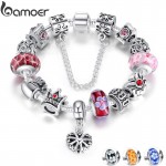 BAMOER Queen Jewelry Silver Charms Bracelet amp; Bangles With Queen Crown Beads Bracelet for Women ANNIVERSARY SALE 2018 PA1823