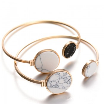 New Wedding Jewelry Gold/Silver Plated Open Cuff Bracelets Simple Double Simulated Pearl Ball Bead Adjustable Bangles For Women
