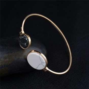 New Wedding Jewelry Gold/Silver Plated Open Cuff Bracelets Simple Double Simulated Pearl Ball Bead Adjustable Bangles For Women