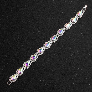 Miallo Newest Fashion Party Crystal Women Girls Charm Bracelets 5 Colors Water Drop Alloy Rhinestone Bracelets amp; Bangles