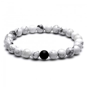 TANGYIN Charm Couple Bracelet 8mm Black White Natural Lava Stones Beads Beaded Bracelets Bangles For Men Women Jewelry Pulseras