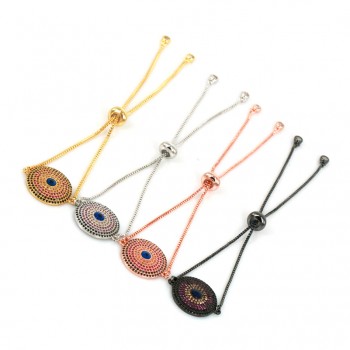European Fashion Jewelry Full CZ Adjustable Link Chain Bracelets amp; Bangles Charms Women/Men Anil Arjandas Evil Eye Bracelet