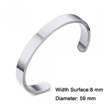 KISS MANDY 8mm Width Surface Men and Women Bracelets Bangle Stainless Steel Bracelet Free Engrave DIY Jewelry Accessories KB301