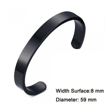 KISS MANDY 8mm Width Surface Men and Women Bracelets Bangle Stainless Steel Bracelet Free Engrave DIY Jewelry Accessories KB301
