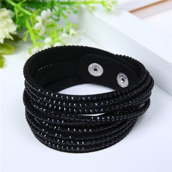 Free shipping Fashion 12 Layer Leather Rhinestone Bracelet! Charm Bracelets Bangles For Women Jewelry Christmas Gifts