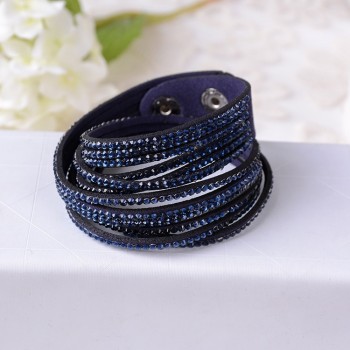 Free shipping Fashion 12 Layer Leather Rhinestone Bracelet! Charm Bracelets Bangles For Women Jewelry Christmas Gifts