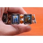 Catholic alloy adhesive Jesus sage Maria + plastic rose Bead Bracelet  Free delivery