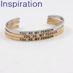 YOURE MY PERSON 4mm Width Mantra Bracelets Bangles 316L Stainless Steel Bangles Positive Inspirational Quotes Bracelets