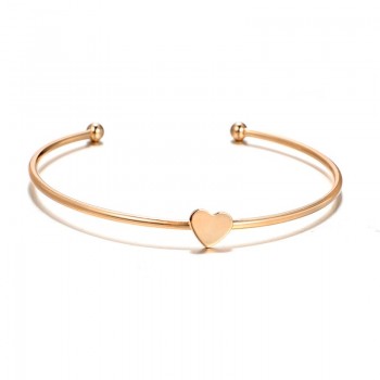 Tocona 6PCS/Set Bohemia Heart Triangle Resin Letter Charm Opening Bracelets Set Gold Alloy Bangle Jewelry for Women 6892