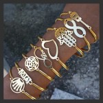 Hapiship Gold Color Stainless Steel Heart Round Love Bangle Bracelet For Women Men Jewelry Gift Pulseras Mujer Brazaletes BX35