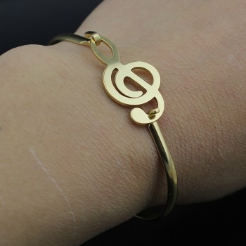 Hapiship Gold Color Stainless Steel Heart Round Love Bangle Bracelet For Women Men Jewelry Gift Pulseras Mujer Brazaletes BX35