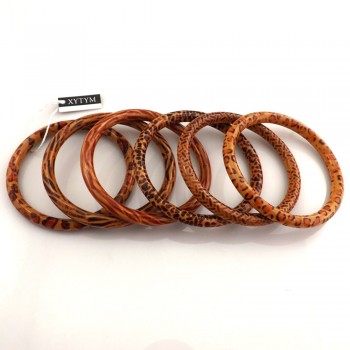 Wholesale 24pcs Leopard Painted Wood Bangle Free Shipping, Guaranteed Chinese Antique Bangle