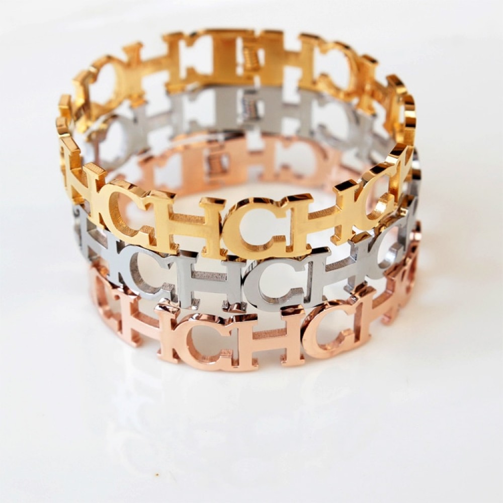YUNRUO Gold /Silver Plated Alphabet Bracelet 2015 New Arrival Titanium Steel Fine Jewelry Birthday Gift Woman Free Shipping