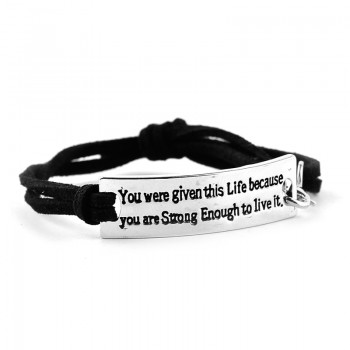 She Believed She Could So She Did Bracelets Simple Round message reminder  Bangles Leather inspiring Bracelet encourage chain
