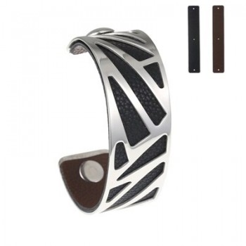 Cremo Cuff Bracelet Manchette Stainless Steel Bracelets Bangles For Women Valentines Day Gift Reversible Leather Pulseiras