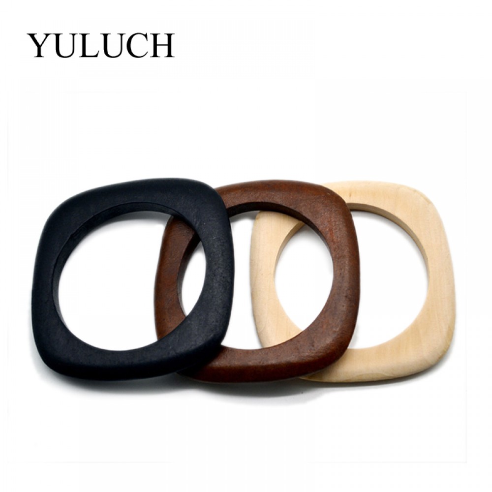 Big Round DIY Natural Wooden Simple Bangles Wood Bracelet Jewelry Black/Brown Bangles Wholesale YULUCH Bracelets For Women/Men